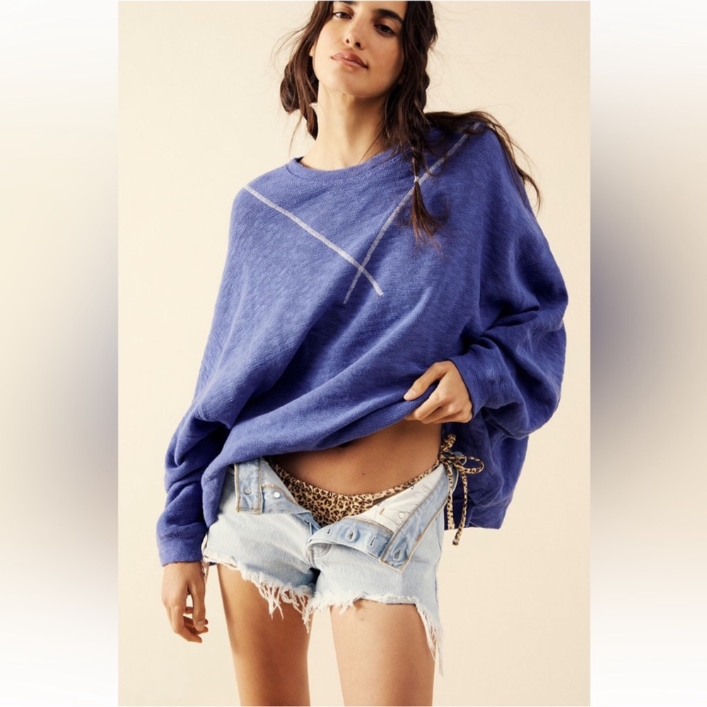 Free People We The Free Come Again Tee - Navy Marin - Small